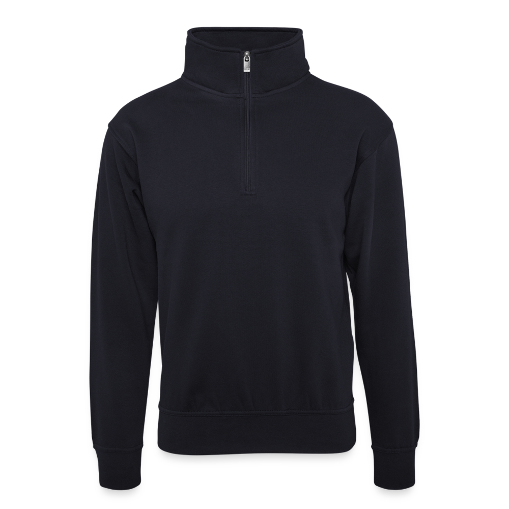 Unisex-collegepaita vetoketjukauluksella - tummanlaivaston sininen