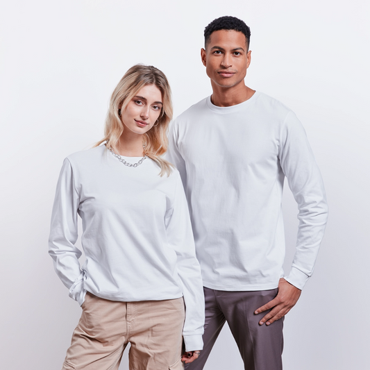 Stanley/Stella SHIFTS DRY unisex pitkähihainen luomupaita - valkoinen