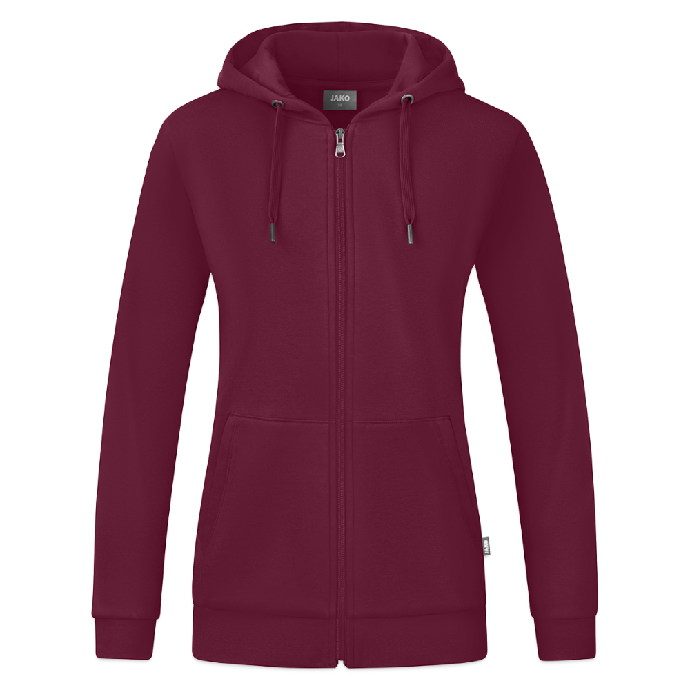 JAKO Organic naisten hupparitakki - viininpunainen